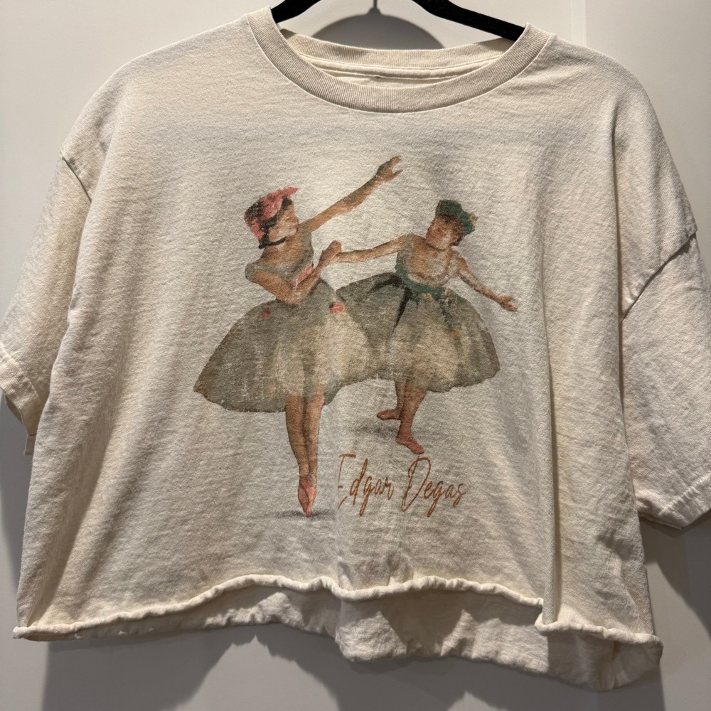 Balletcore Artsy Trust The Universe Edgar Degas Dancers Crop Tee XL